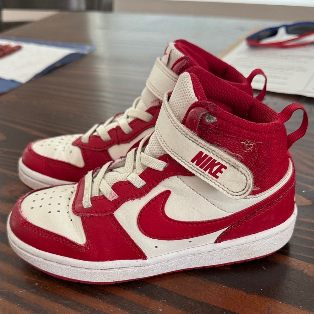 Nike Kids Red and White Sneakers